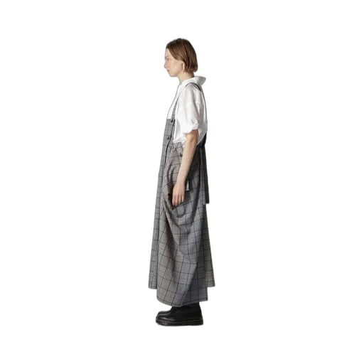 Grid Plaid Square Shoulder Strap Dress