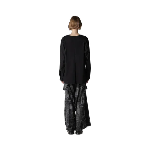 Cotton Lawn Cut&Sewn Combination Pullover