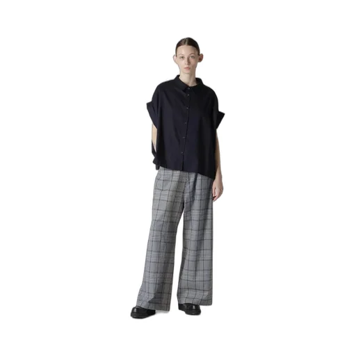 Grid Plaid Long Straight Pants