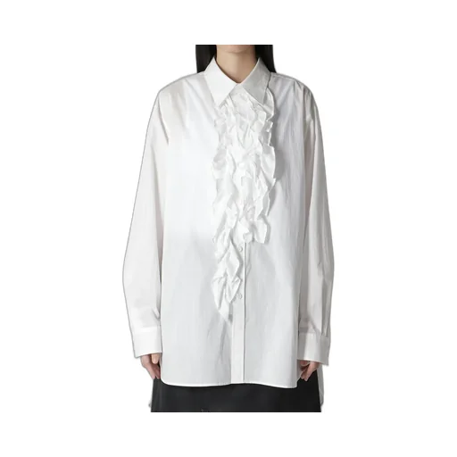 Cotton Lawn Untrimmed Frill Blouse