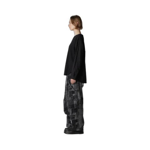 Cotton Lawn Cut&Sewn Combination Pullover