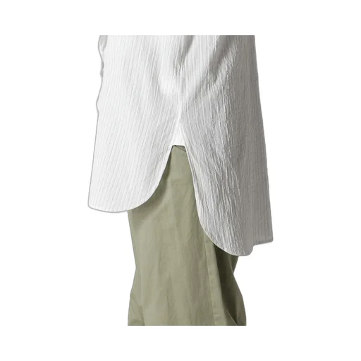 Cotton Voile Untrimmed Frill Stripe Blouse