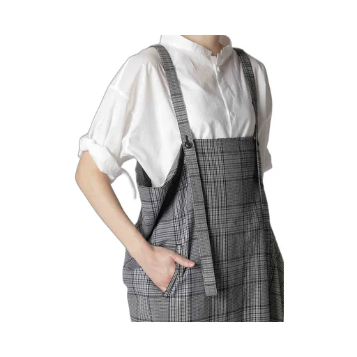 Grid Plaid Square Shoulder Strap Dress