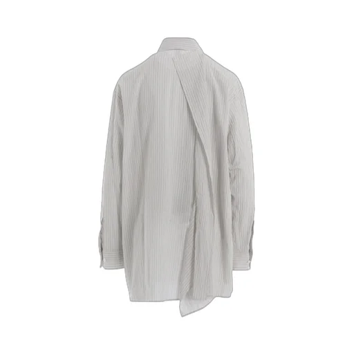 Cotton Voile Back-Side Cloth Stripe Blouse