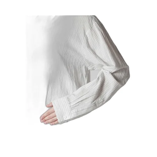 Cotton Voile Back-Side Cloth Stripe Blouse