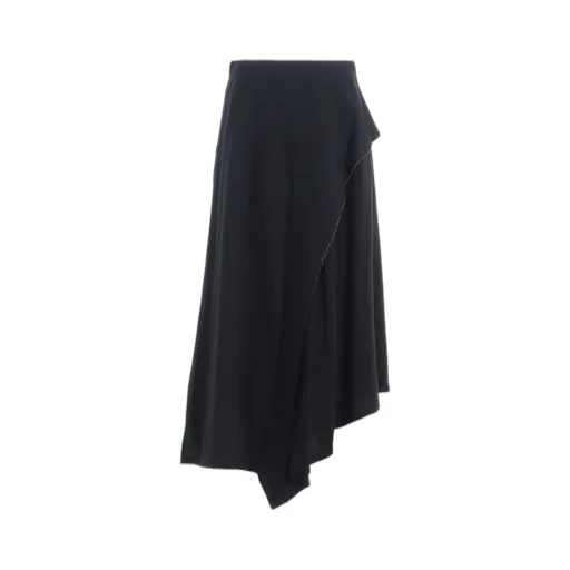 Crepe De Chine/6Oz Denim Left Flare Skirt
