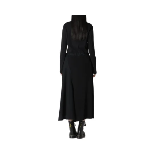 Crepe De Chine/6Oz Denim Right Dart Flare Pants
