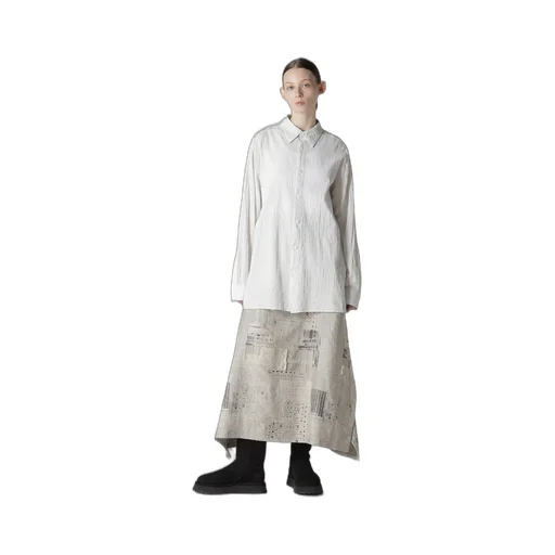 Cotton Voile Back-Side Cloth Stripe Blouse