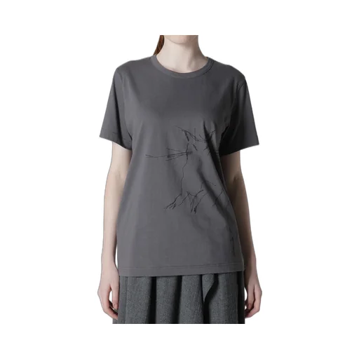 Cotton Jersey Animal Print Round Neck Half Sleeve T