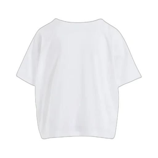 Cotton Jersey Animal Print Cropped Half Sleeve T