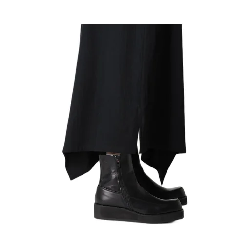 Crepe De Chine/6Oz Denim Left Flare Skirt