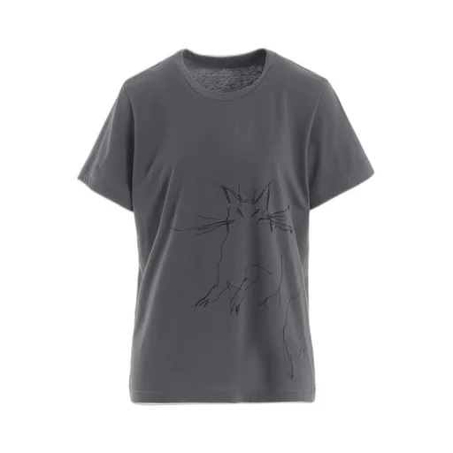 Cotton Jersey Animal Print Round Neck Half Sleeve T