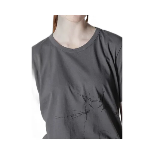 Cotton Jersey Animal Print Round Neck Half Sleeve T