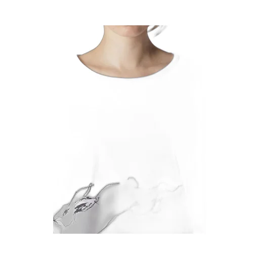 Cotton Jersey Animal Print Cropped Half Sleeve T