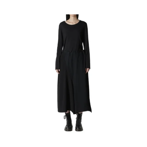Crepe De Chine/6Oz Denim Right Dart Flare Pants