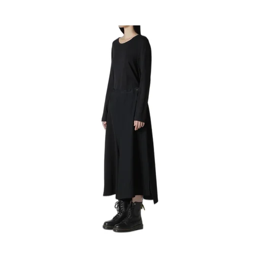 Crepe De Chine/6Oz Denim Right Dart Flare Pants