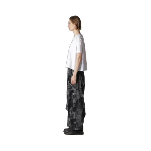 Cotton Jersey Animal Print Cropped Half Sleeve T