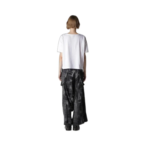 Cotton Jersey Animal Print Cropped Half Sleeve T