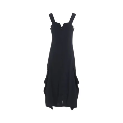 Crepe De Chine/6Oz Denim Work Dress With Pocket