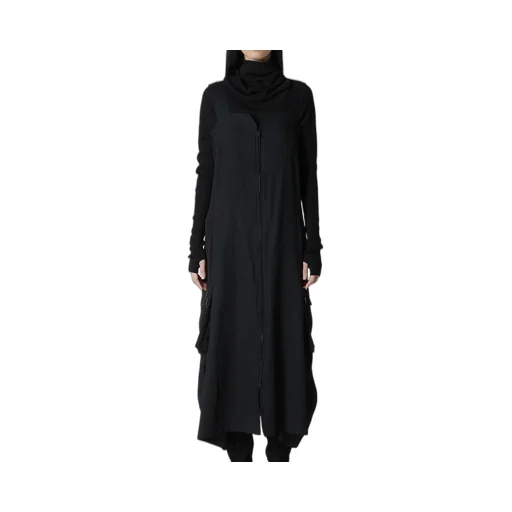 Crepe De Chine/6Oz Denim Work Dress With Pocket