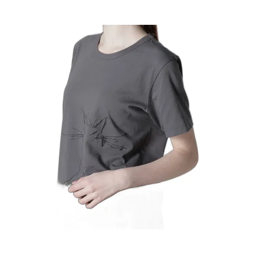 Cotton Jersey Animal Print Round Neck Half Sleeve T