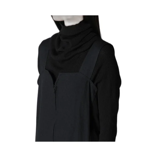 Crepe De Chine/6Oz Denim Work Dress With Pocket