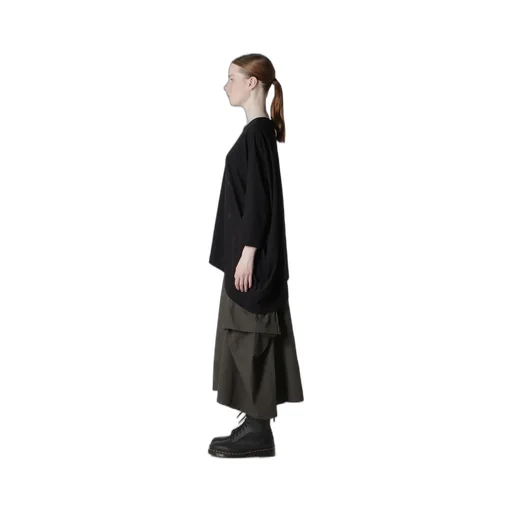 Cotton Jersey Animal Print Asymmetry Drape T