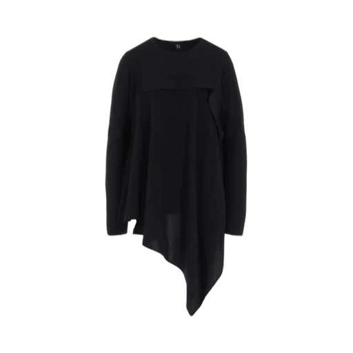 Crepe De Chine/Cotton Jersey Combination Long Sleeeve T