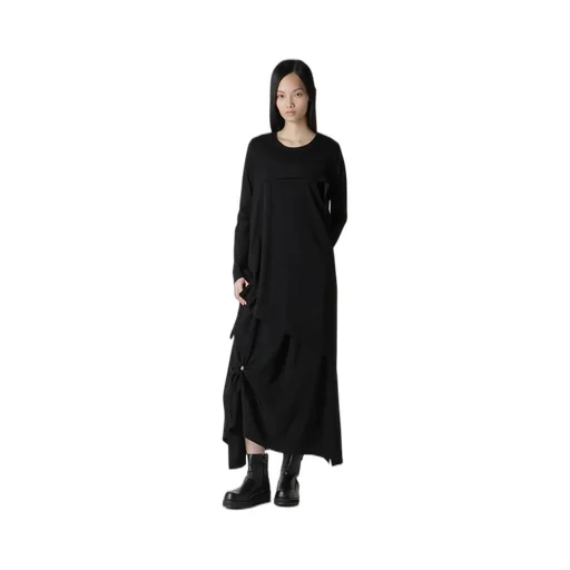 Crepe De Chine/Cotton Jersey Combination Long Sleeeve T
