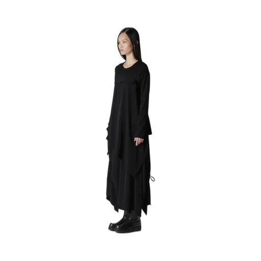 Crepe De Chine/Cotton Jersey Combination Long Sleeeve T