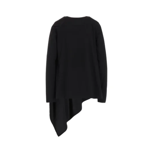 Crepe De Chine/Cotton Jersey Combination Long Sleeeve T