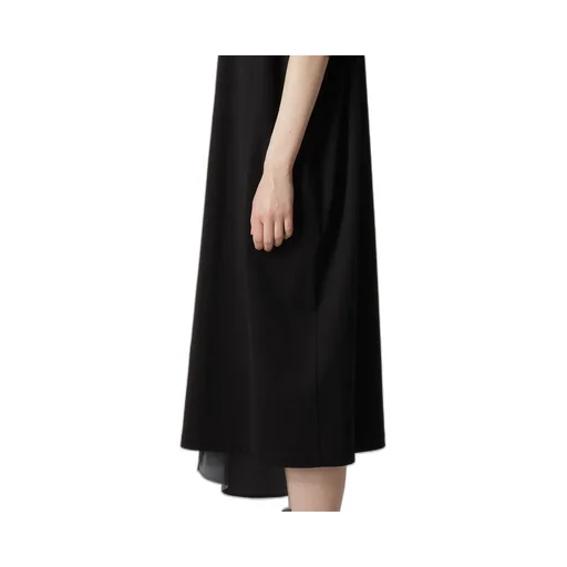 Crepe De Chine/Cotton Jersey Combination Half Sleeve Dress