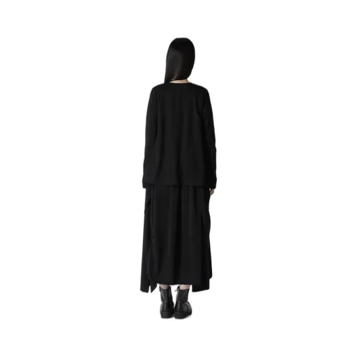 Crepe De Chine/Cotton Jersey Combination Long Sleeeve T