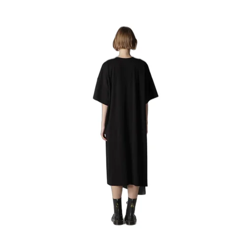 Crepe De Chine/Cotton Jersey Combination Half Sleeve Dress