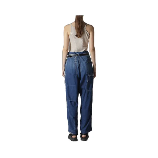 Spotted Denim Patched-Pocket Pants