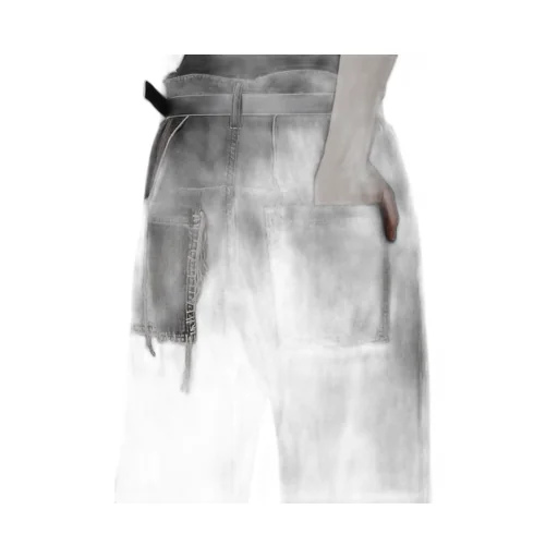 Spotted Denim Wide Leg Gusset Pants
