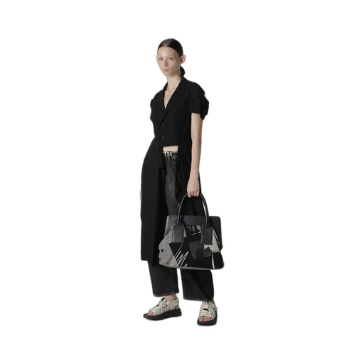 Spotted Denim Wide Leg Gusset Pants