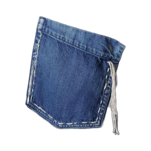 Spotted Denim Flare Skirt With Gusset