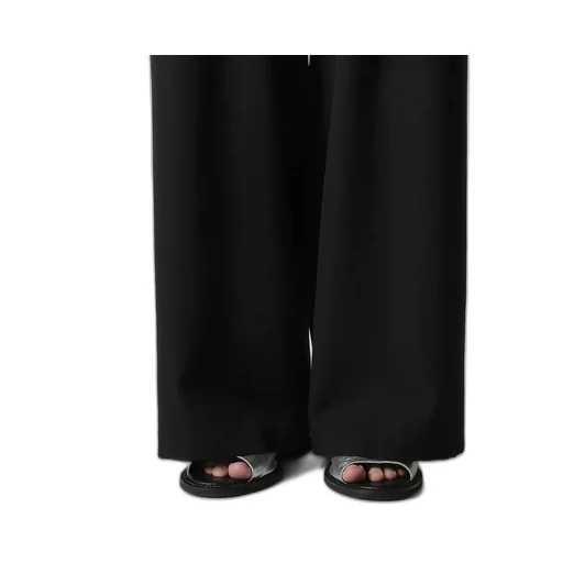 Wool Gabardine Long Straight Pants
