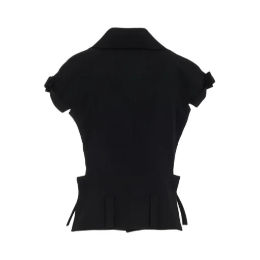 Wool Gabardine Untrimmed Sleeve Moto Jacket