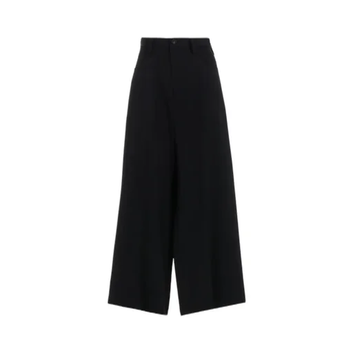 Wool Gabardine Long Straight Pants