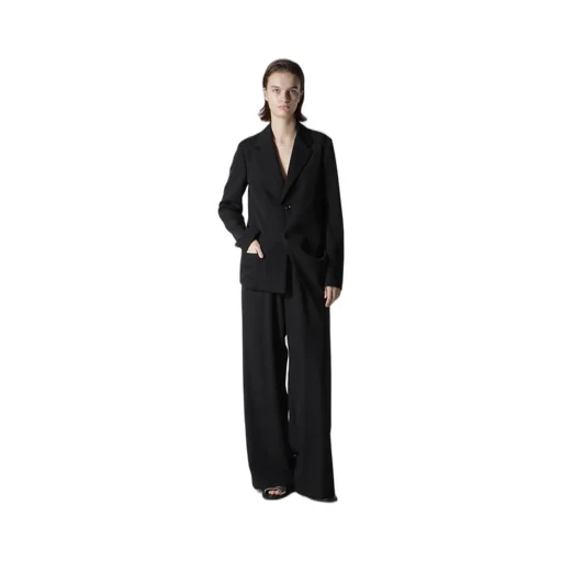 Wool Gabardine Left Side Dropped Jacket