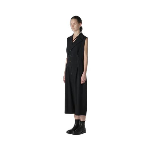 Wool Gabardine Zip Tucked Jump Suit