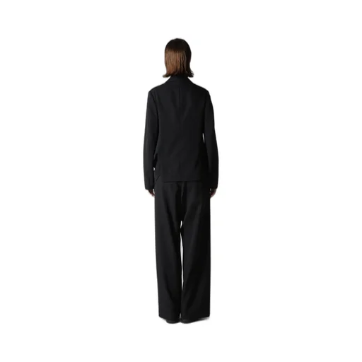 Wool Gabardine Left Side Dropped Jacket