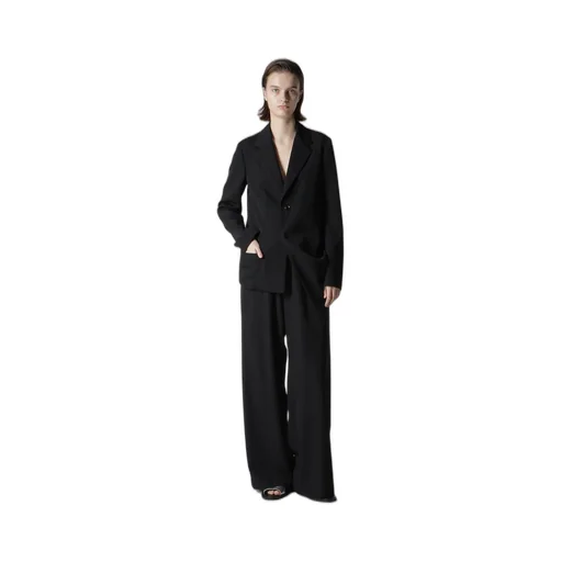 Wool Gabardine Long Straight Pants