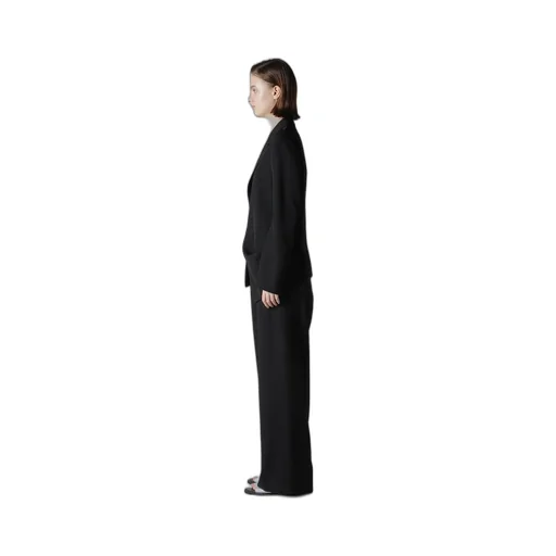 Wool Gabardine Left Side Dropped Jacket