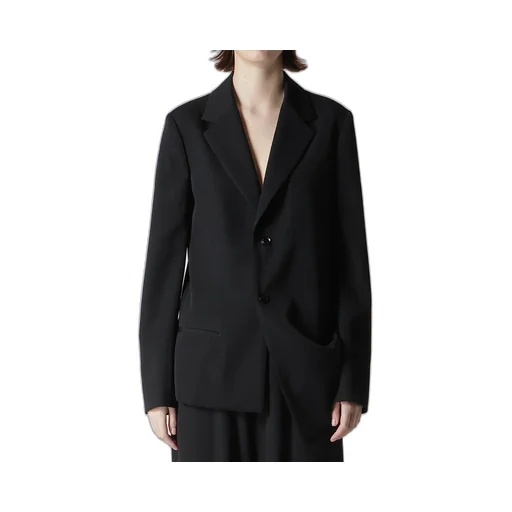 Wool Gabardine Left Side Dropped Jacket