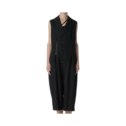Wool Gabardine Zip Tucked Jump Suit
