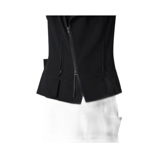Wool Gabardine Untrimmed Sleeve Moto Jacket