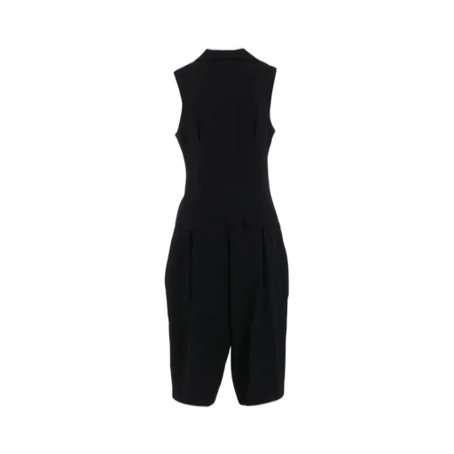 Wool Gabardine Zip Tucked Jump Suit